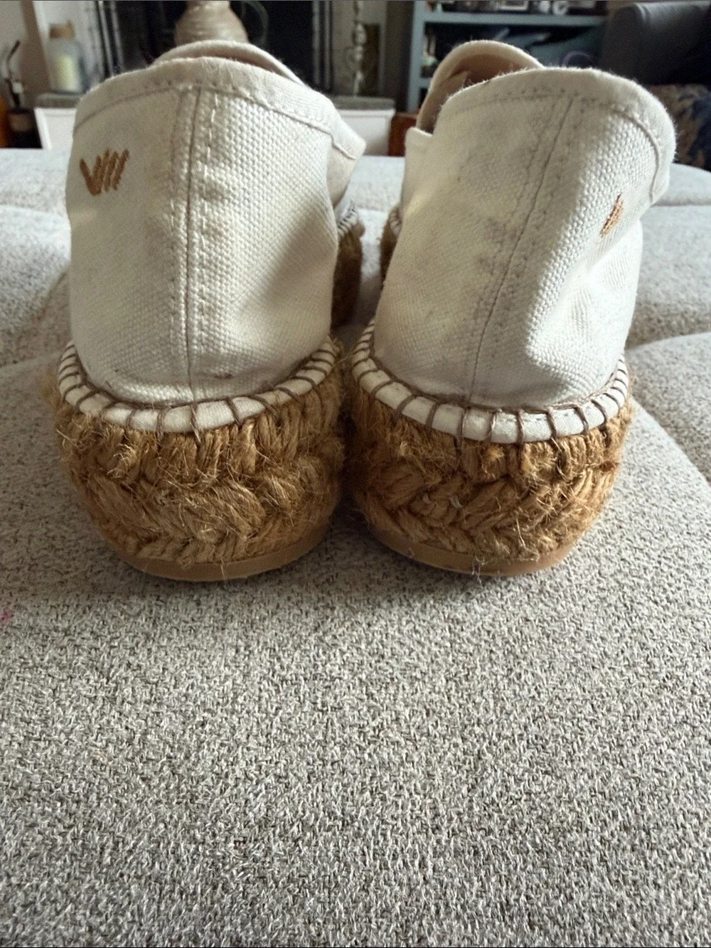 Viscata Barcelona Platform Espadrilles Beige Organic Canvas Spain Size 10/41